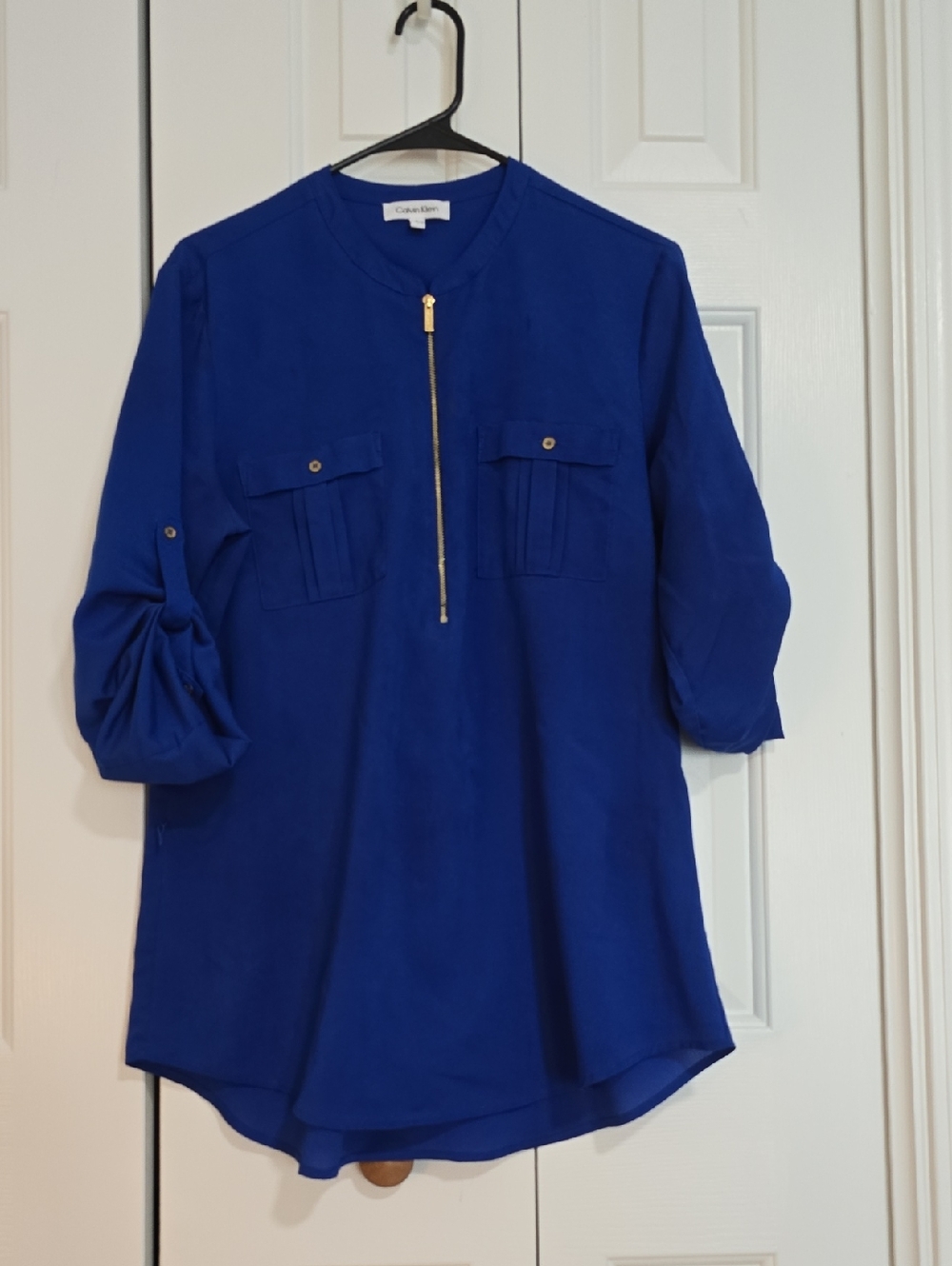 Calvin Klein Cobalt Blue Zip-Front Tunic